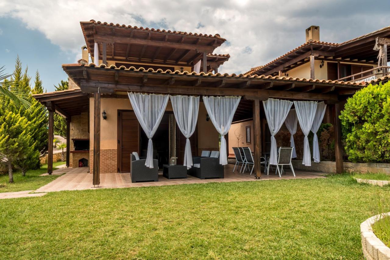 Blue Thea Luxury Villa In Afitos Kültér fotó